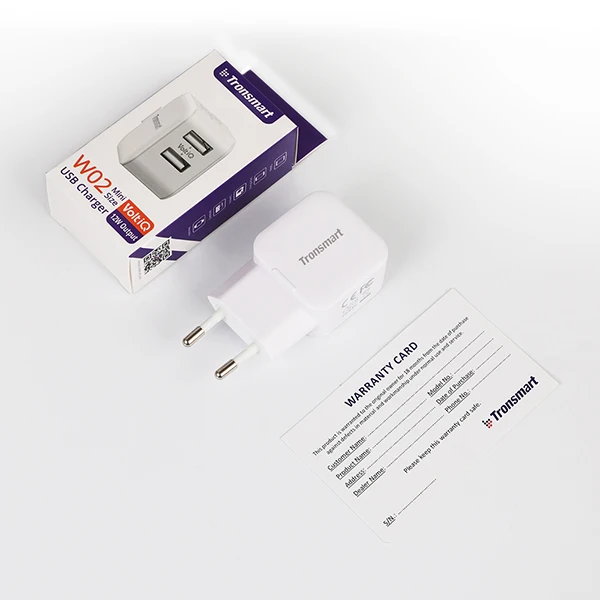 Европейский Союз (ЕС) Tronsmart W02 12 Вт USB быстрое зарядное устройство мини быстрое зарядное устройство двойное зарядное устройство на стене для телефона, xiaomi, huawei, iPhone, iPad Pro, samsung - Тип штекера: Европейский Союз (ЕС)