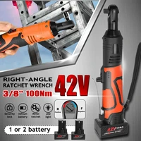 42v12v electric wrench angle drill screwdriver 38 cordless ratchet wrench scaffolding 100nm65nm with 12 lithium ion battery