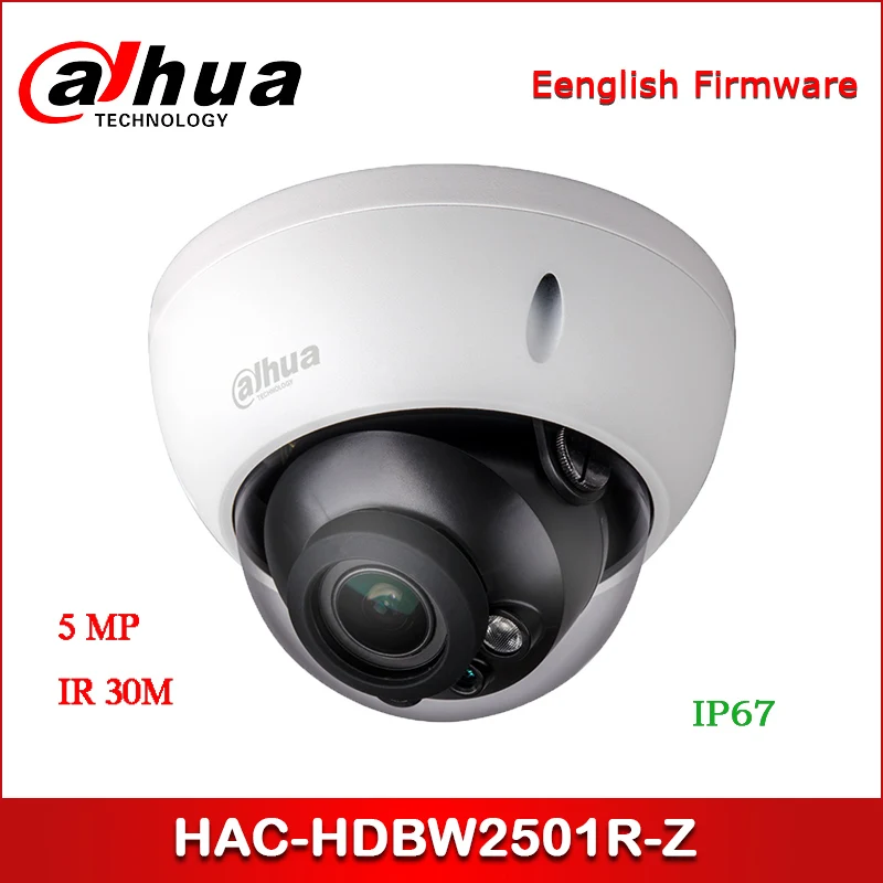 Dahua HAC HDBW2501R Z 5MP Starlight HDCVI ИК купольная камера 2 7 13 5 мм Моторизованный объектив аудио