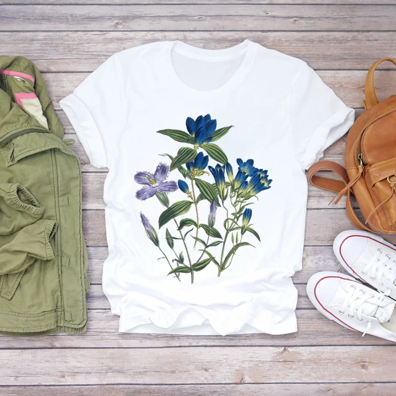 

Beautiful flower Women Flower Lady Fashion Short Sleeve Aesthetic Clothes Summer Shirt T-shirts Top Graphic Female Ladies Tee
