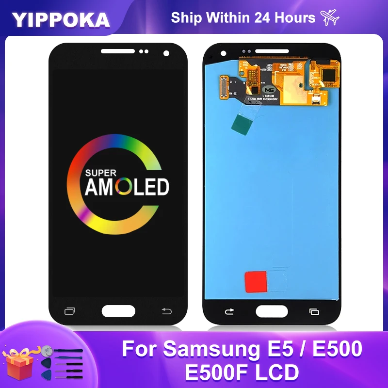 Super AMOLED для Samsung Galaxy E5 E500 ЖК-дисплей сенсорный экран дигитайзер E500F E500H E500M запасные