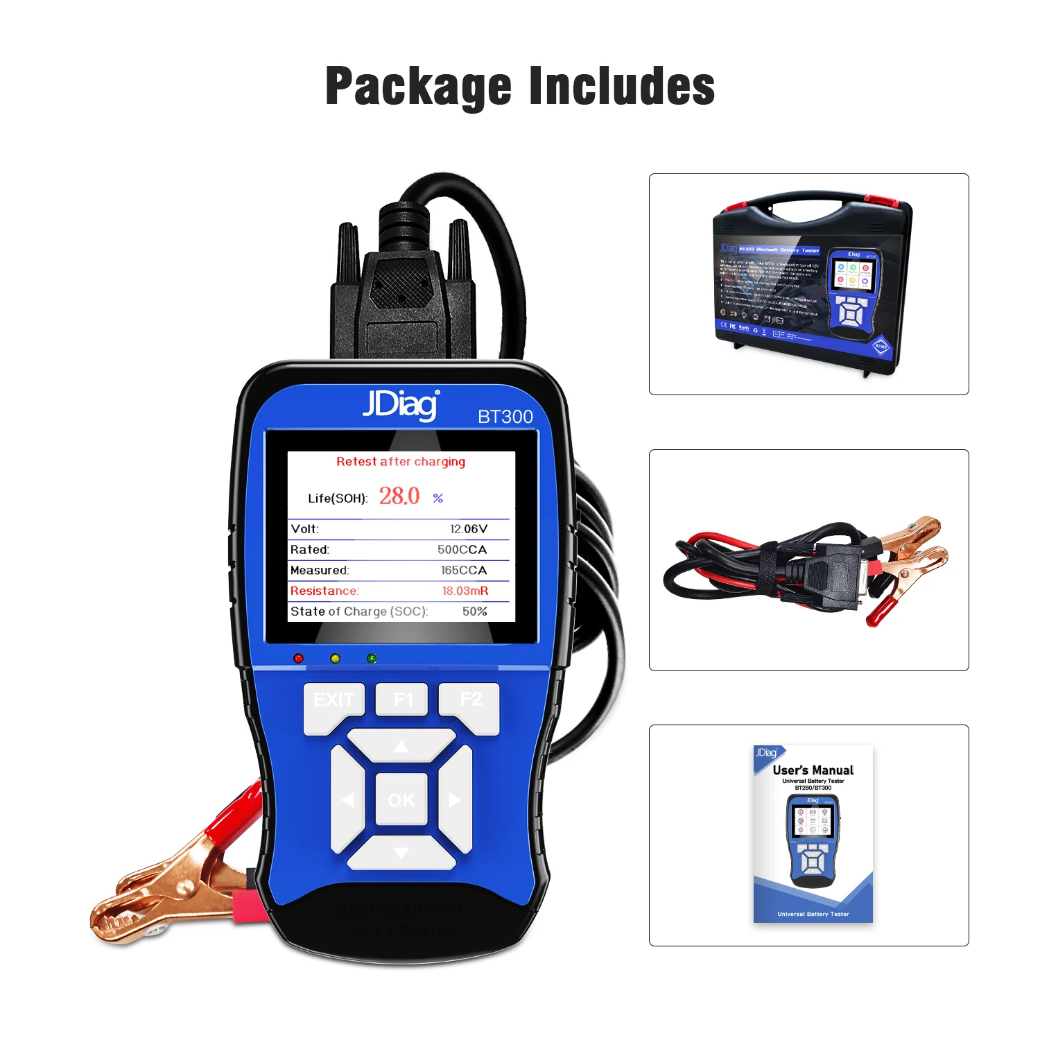 Высококачественный аккумулятор BT300 12 В/24 В Интеллектуальный анализатор анализ и