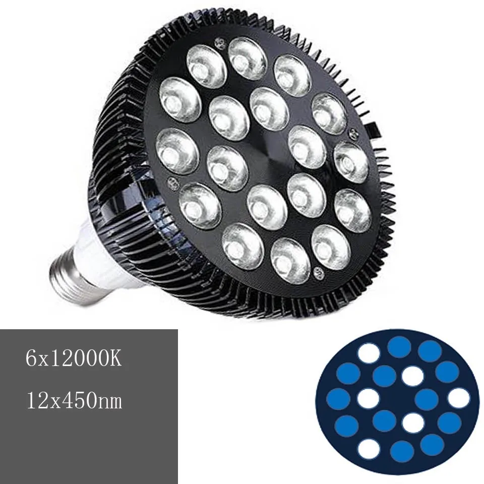 B18D Полный Спектр 27 Вт E27 LED Свет Аквариума НОМИНАЛЬНОЙ 38 Риф Лампы LED пресной Воды Растения Растут Лампы для Пруда Fish Tank Коралловых Рифов Танка - Цвет: B18D