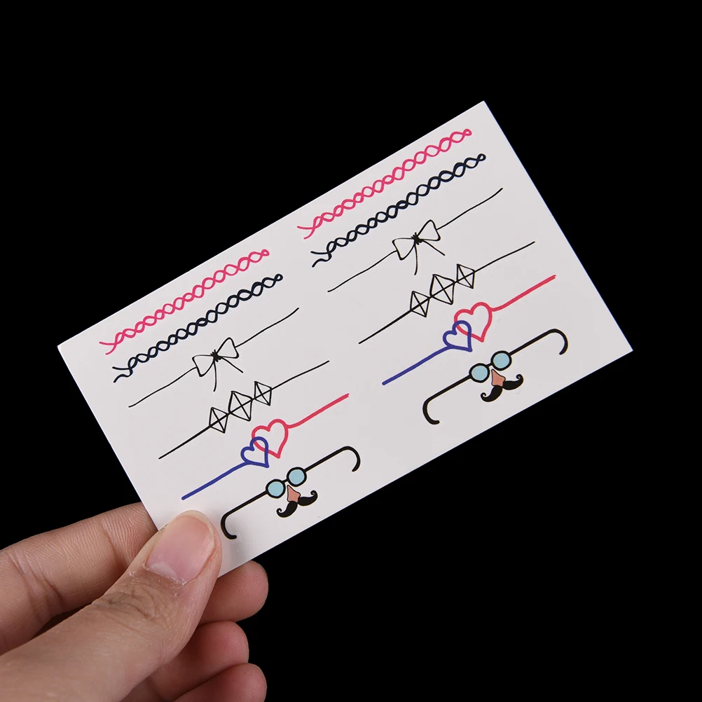 2 шт. женский боди арт очки с бантом кольцо на палец водонепроницаемые наклейки