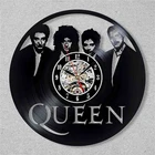 Настенные часы Queen Rock Band с музыкальной тематикой, классические светодиодсветодиодный часы с виниловой записью, домашний декор, подарки для музыкантов, гостиной