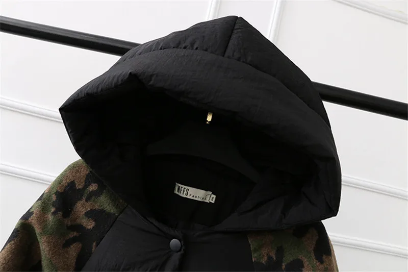 Зимняя женская парка размера плюс 6XL утепленное пальто женские камуфляжные