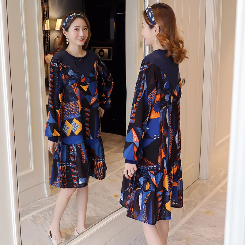 Платье для беременных вечерние платья с длинным рукавом и цветочным принтом