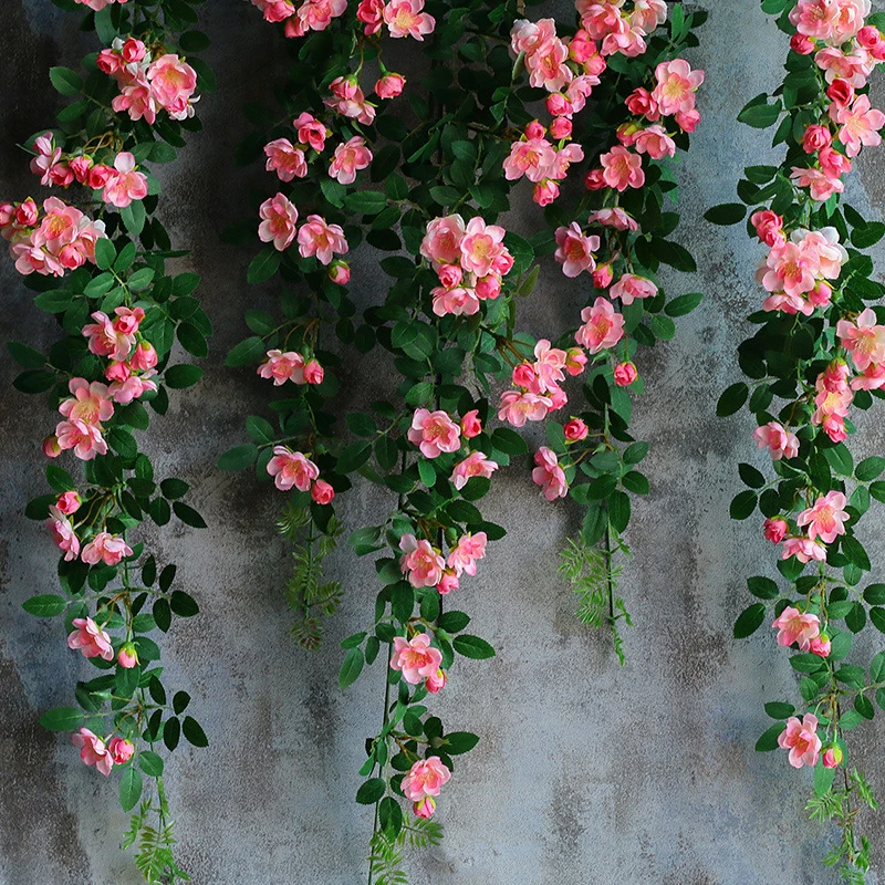 Enredadera Artificial de rosas, enredadera de Gardenia, guirnalda de seda Real, para el hogar, jardín, boda, flores artificiales de decoración