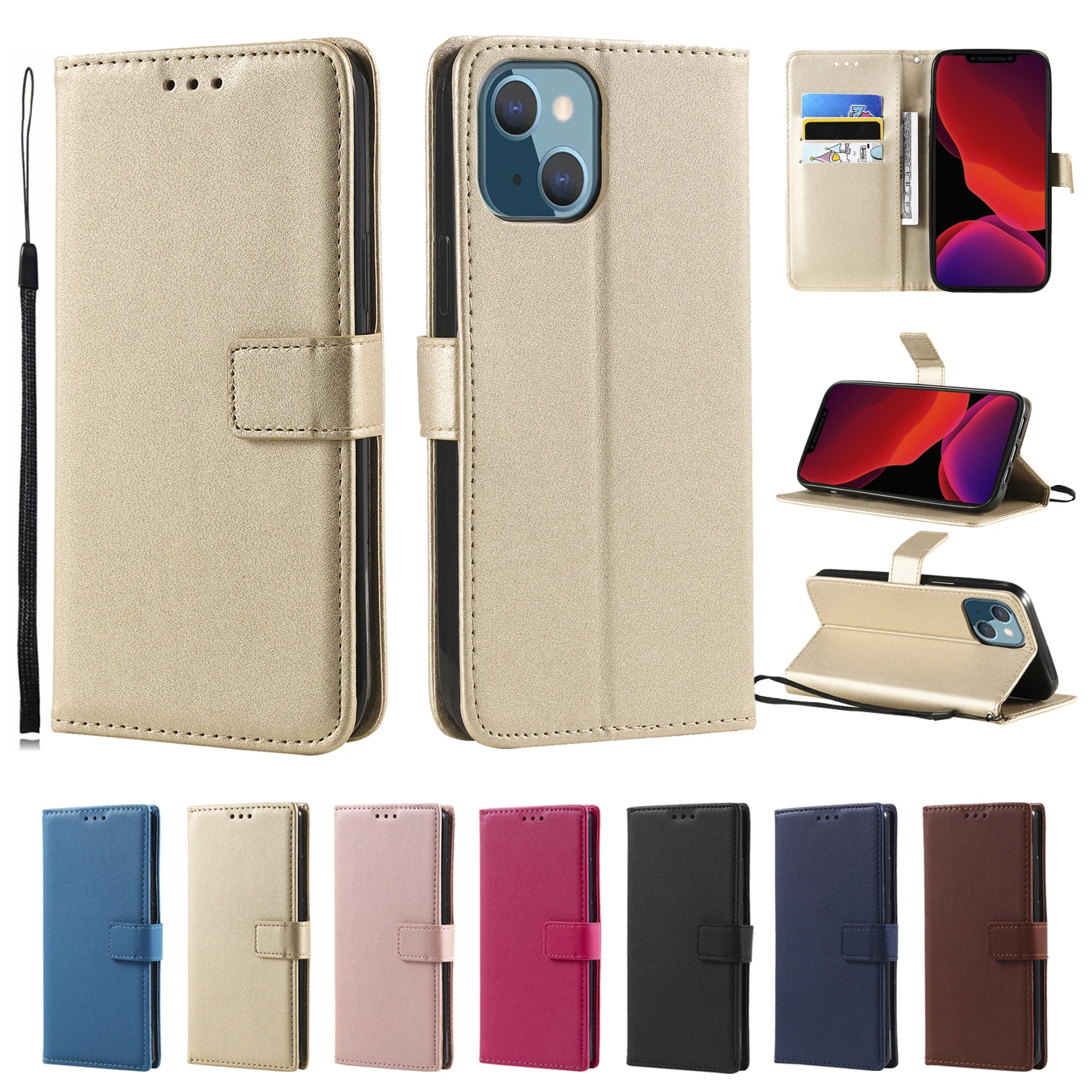 Leather Flip Wallet Case For Samsung Galaxy Note 3 4 5 8 9 10 20 Plus Ultra Lite A3 A5 2016 2017 A310 A520 Protect Book Cover images - 6