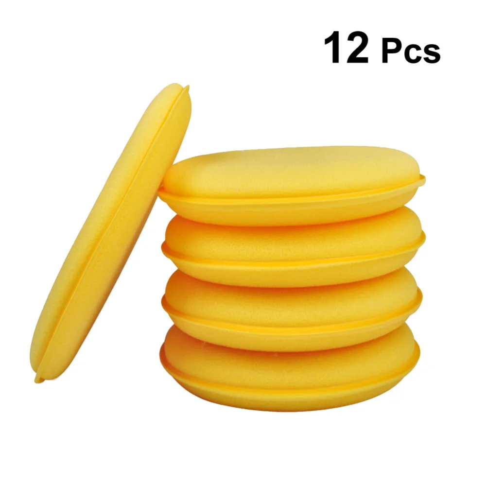 

10pcs Car Wash Sponges Cleaning Scrubber Cleaning Wash Sponge Pads for Auto Multipurpose Cleaner Tool (Yellow)