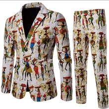 Blazer quatre saisons pour hommes, costume Floral de Style ethnique, veste décontractée deux pièces avec cinq Options, bouton de porte, garniture de poche, L 4XL  (4)