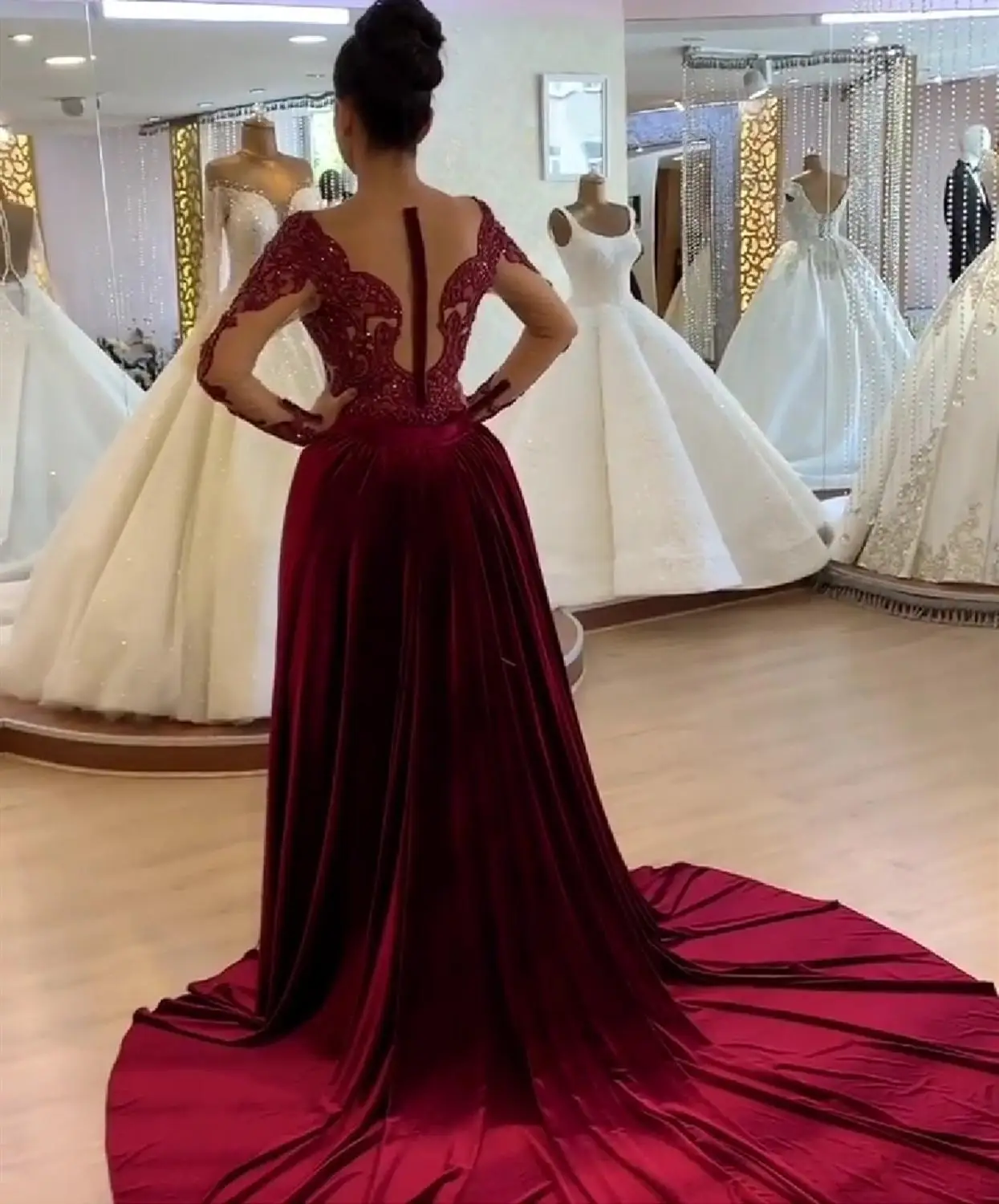 Вечернее платье 2019 вечернее русалки для женщин кружевное с длинным рукавом