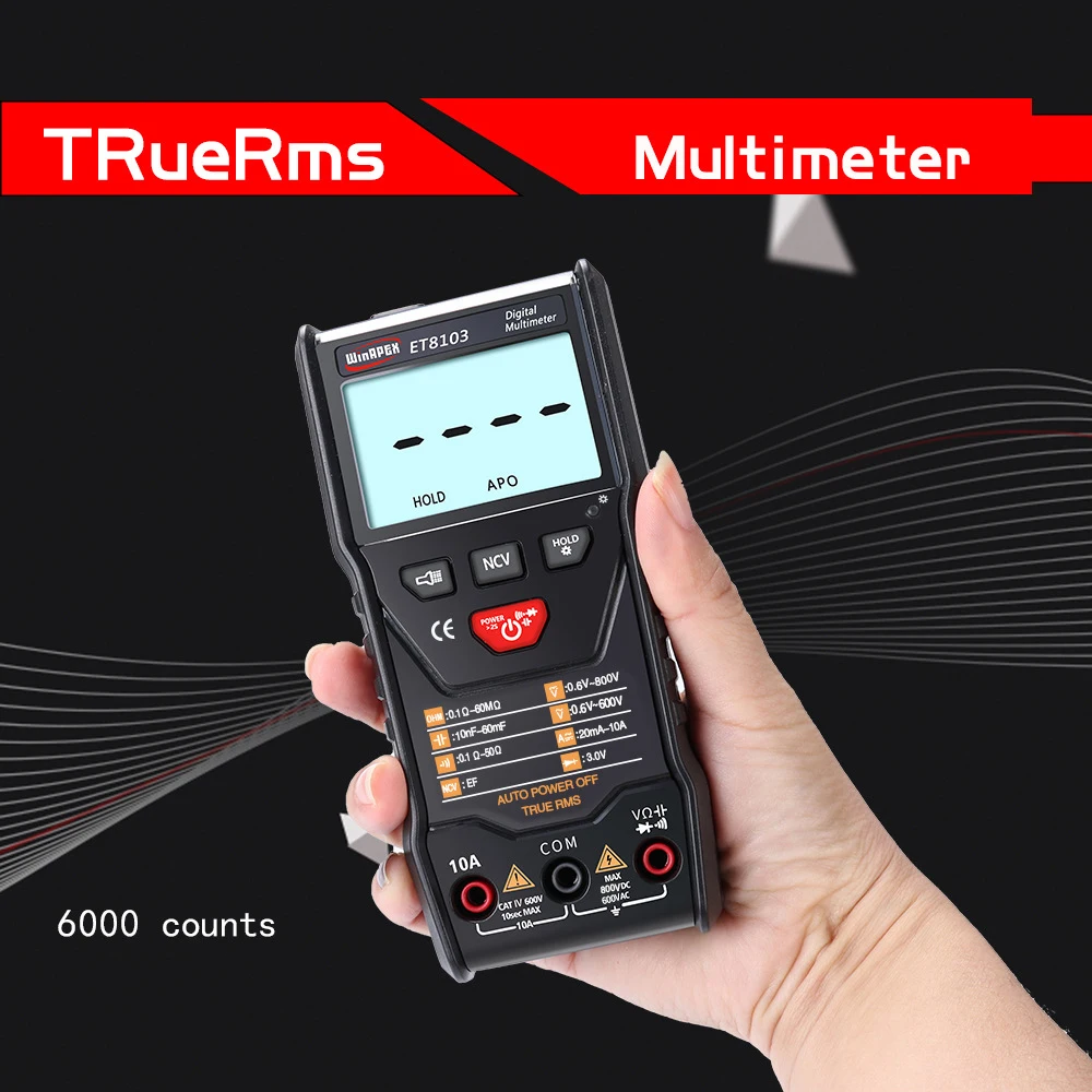 ET8103 интеллектуальный цифровой мультиметр Вольтметр Амперметр Омметр тестер