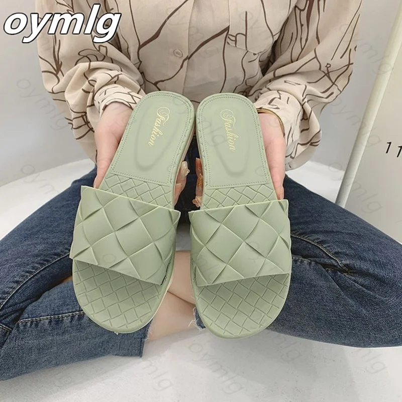 

2021 slippers female summer net infrared wear casual all-match outdoor flip-flops non-slip soft bottom flat beach shoes