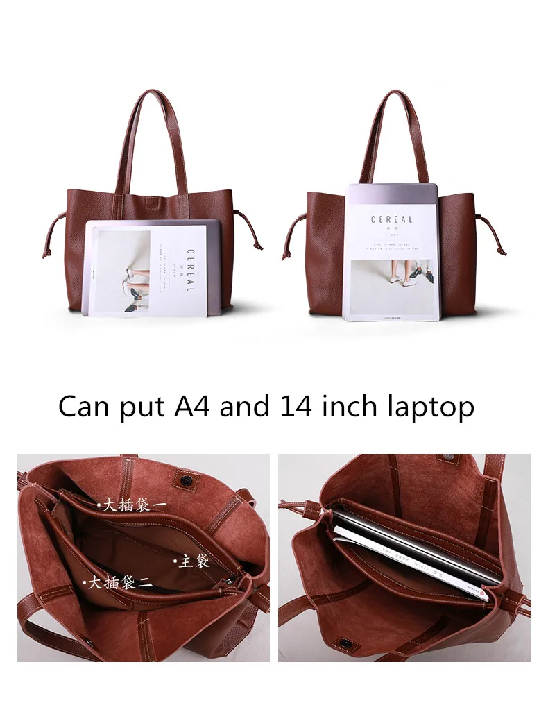 2021 New Bags Women's Handbag Shoulder Bag Women Big Simple Soft Leather 14 Inch Laptop Female Large-capacity Tote |