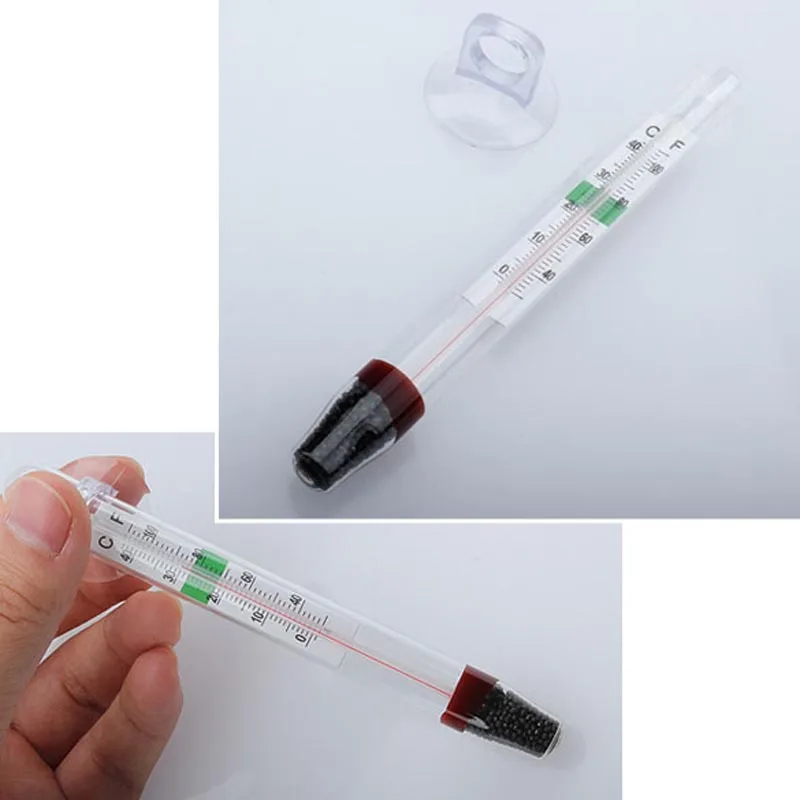 

Aquarium Thermometer Submersible Glass Fish Tank Thermometer Accessories for Water Temperature Measuring Waterproof Suction Cup