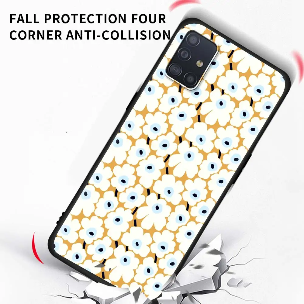 

Cute Flower Phone Case For Samsung Galaxy A51 A71 A21S M31 M31s M30s A31 A41 A11 A01 M51 Soft Matte Coque Back Cover