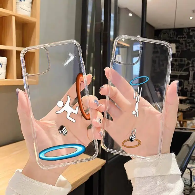 

portal game Phone Case For iphone 13 12 11 8 7 plus mini x xs xr pro max Transparent soft