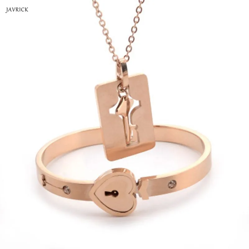 Концентрический замок пара браслетов ожерелье набор для женщин и мужчин