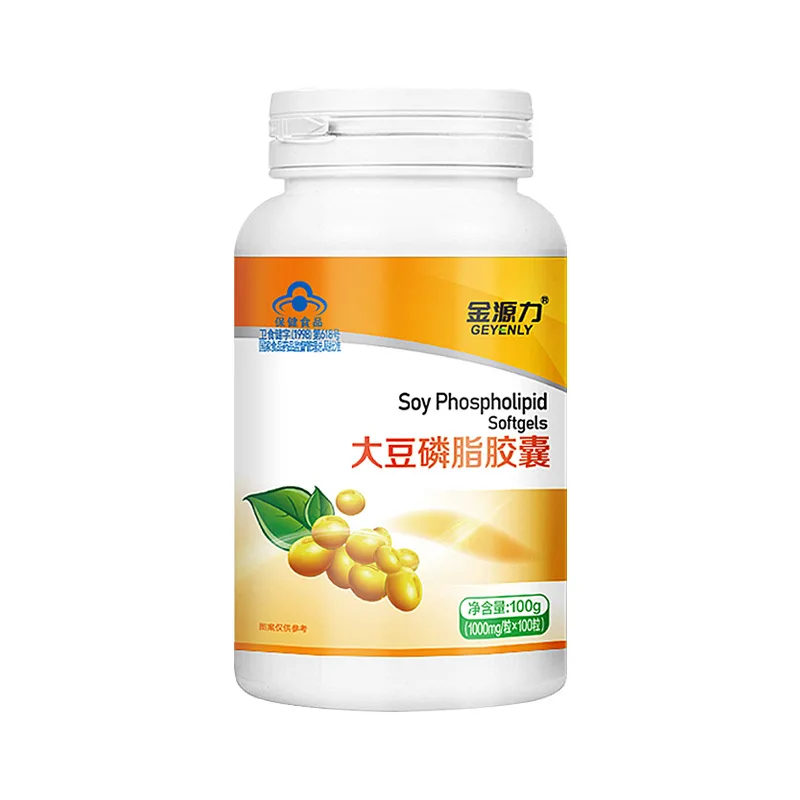 Soy Lecithin Softgels 100 Capsules Soy Lecithin Vitamin E Middle-aged And Elderly Health Supplement Helps Adjust Blood Lipid