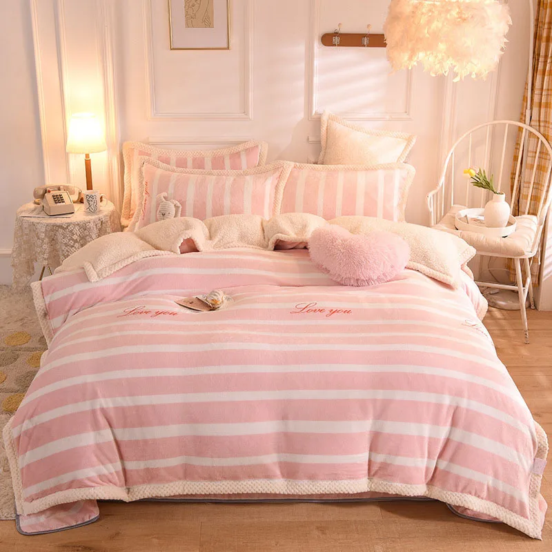 Роскошный комплект постельного белья из овечьей шерсти пододеяльник зимние