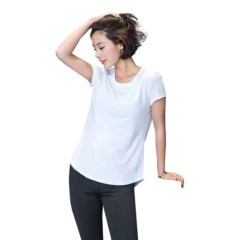 Explosions quick-drying female T-shirt breathable hollow reflective sports short sleeve fitness running lady jacket | Женская одежда