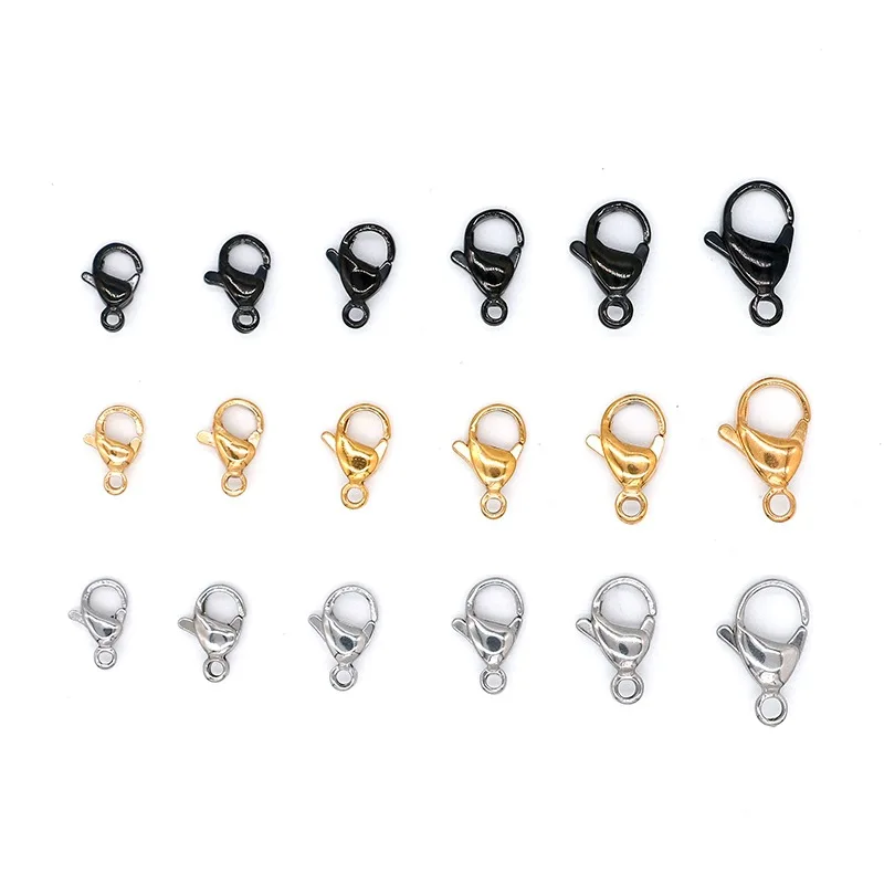 

10x5mm/12x6mm/14x7mm 7 Colors Plated Fashion Jewelry Findings,Alloy Lobster Clasp Hooks for Necklace&Bracelet Chain DIY