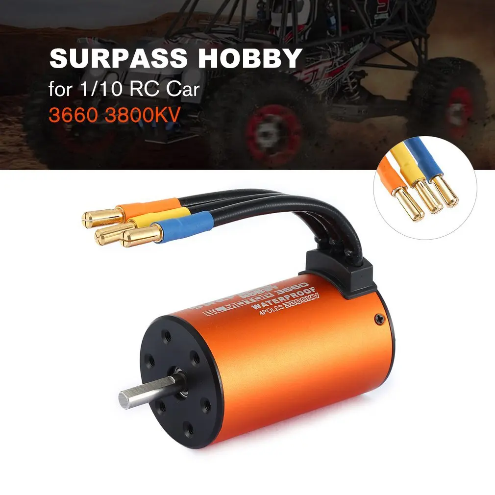 Бесщеточный двигатель SURPASS HOBBY 3660 4300KV/3800KV водонепроницаемый Бессенсорный для