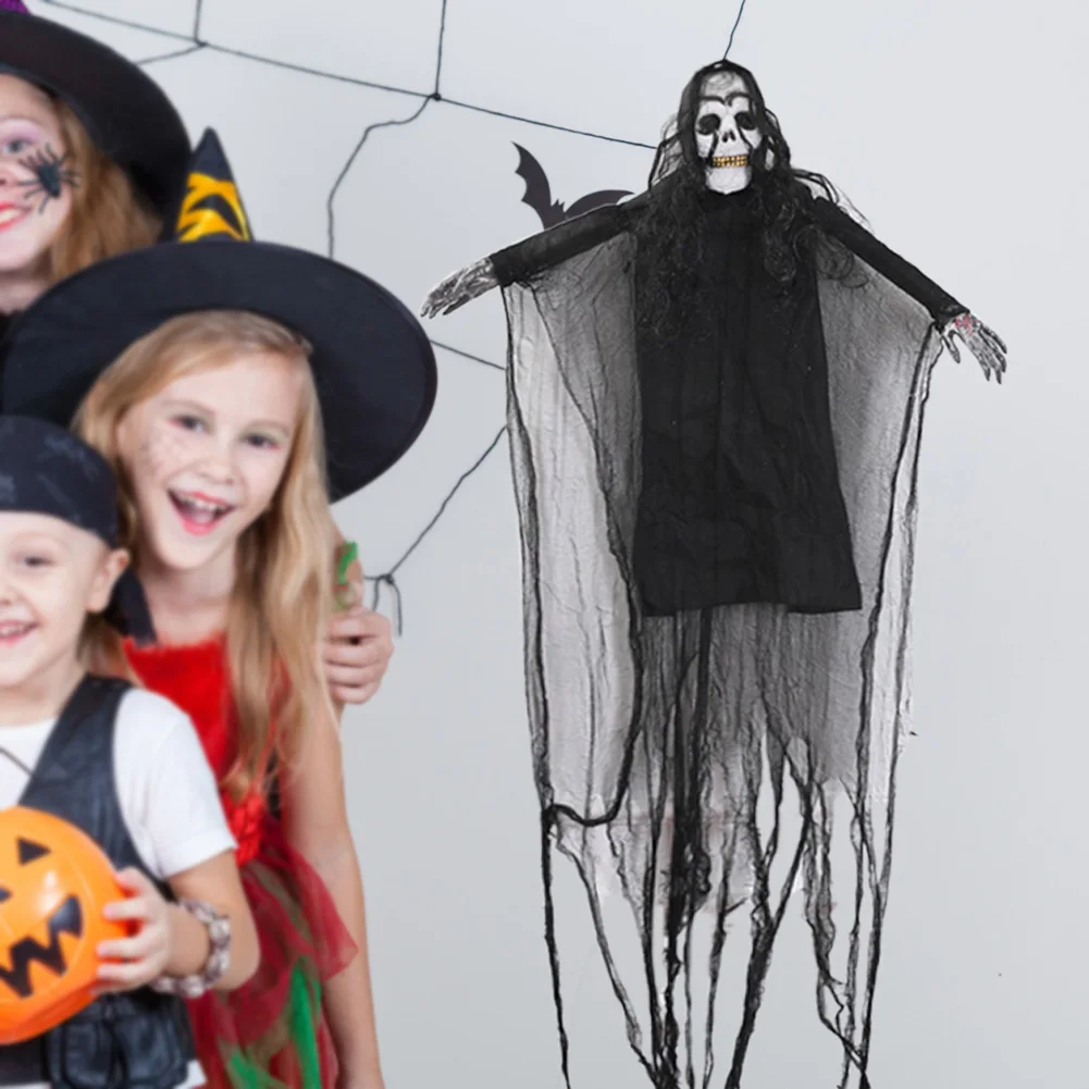 

Хэллоуин, подвесной скелет, Летающий призрак, Декор, плавающий череп, призрак вечерние ринка, бар, дом с привидениями, страшный реквизит, при...