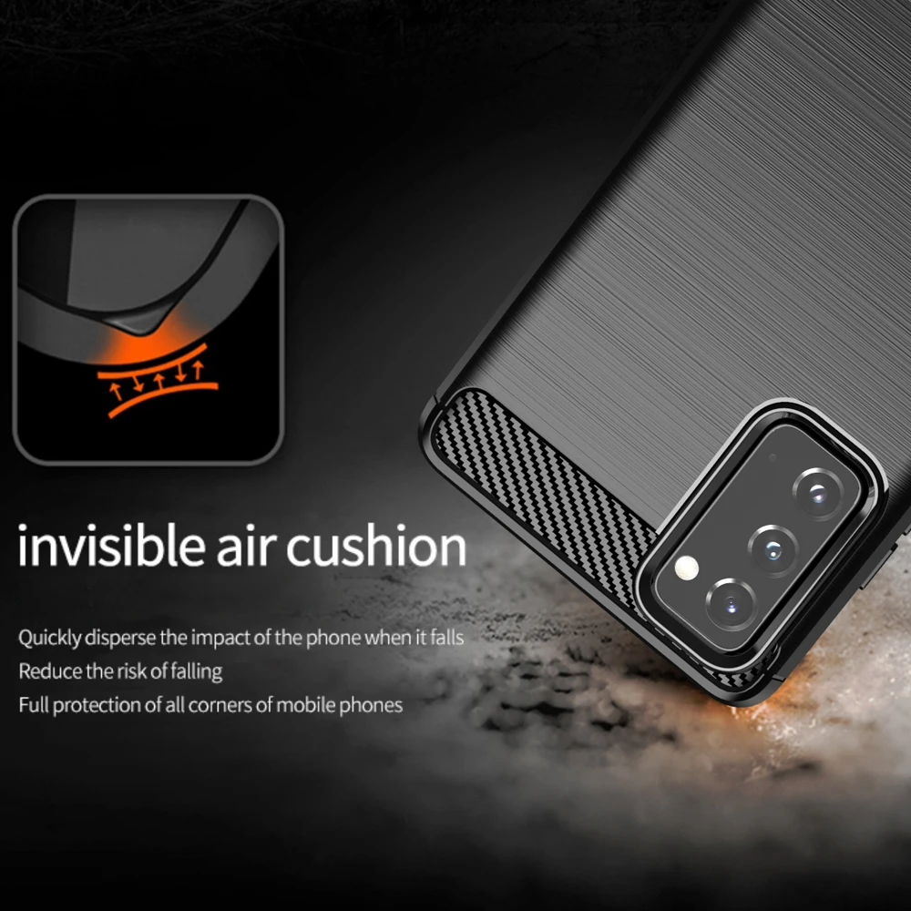 

Shockproof Phone Case For Samsung Galaxy S20 Fan Edition S20 FE 5G/4G S20 Lite S20 Plus S20 Ultra Carbon Fiber TPU Case Cover