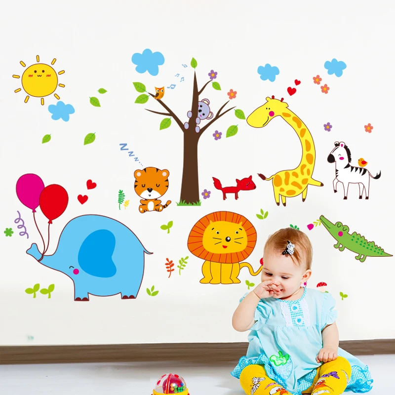 Искусство на стену в виде слона льва тигра оленя | Дом и сад