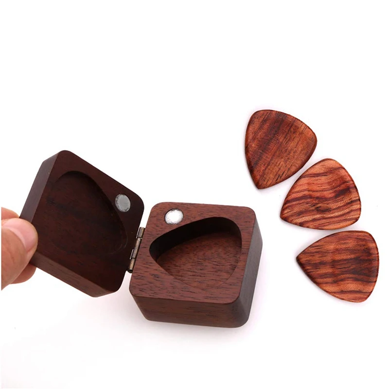 Durable Wooden Guitar Bass Plectrums with Box Musical Instrument Accessory Wood Picks Suitable for Guitars Mandolin | Спорт и