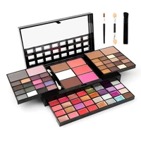 professional 74 color makeup set matte eye shadow long lasting mascara pressed powder cheek blusher complete makeup kit