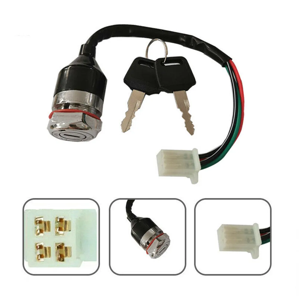 

Universal Motorcycle Ignition Barrel Key Switch Motorbike 4-Wire Quad On/Off Ignition Start Ignition Switch With 2 X Key