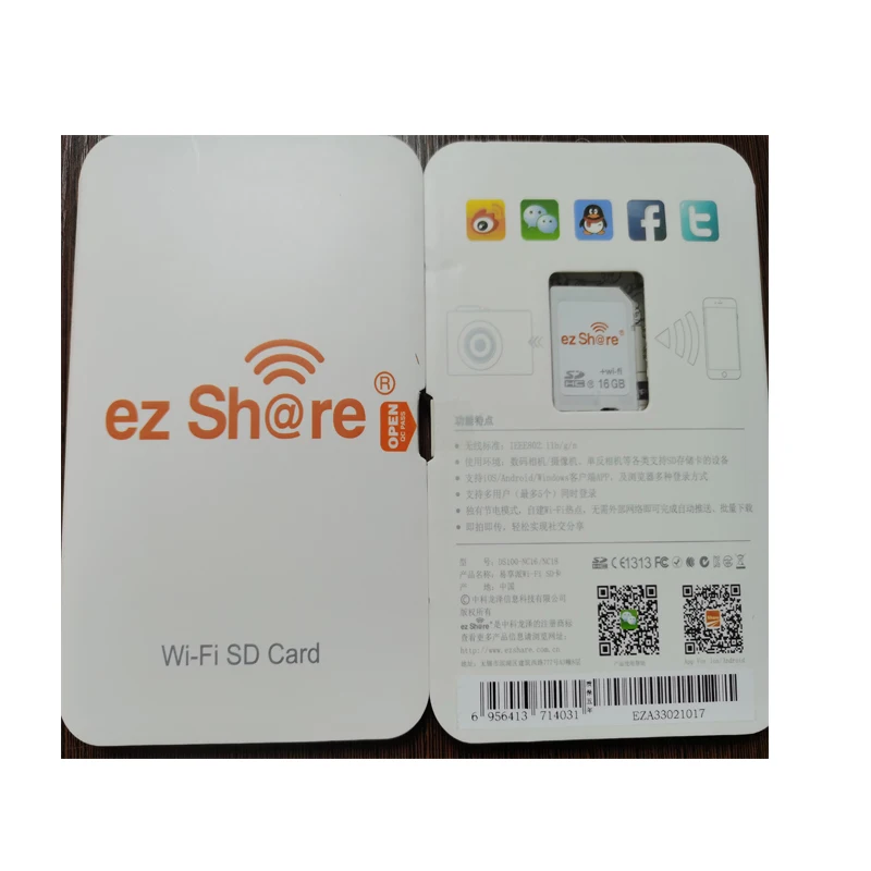 Оригинальная Wi-Fi SD-карта EZ share 16 ГБ 32 64 беспроводная Карта памяти класса 10 для