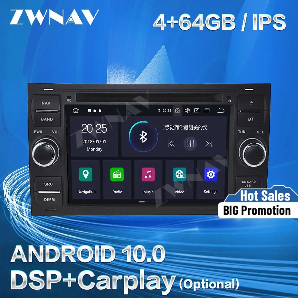 

Carplay DSP For FORD 2006+ Android 10 Screen Multimedia Player GPS Navigation Audio Auto Stereo Radio Recorder Video Head Unit