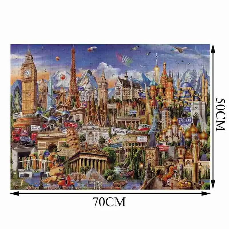 

Pieces City Landscape Jigsaw Puzzles Toy For Adult Puzzle Game Board Children Holiday Educational Gift Interaction