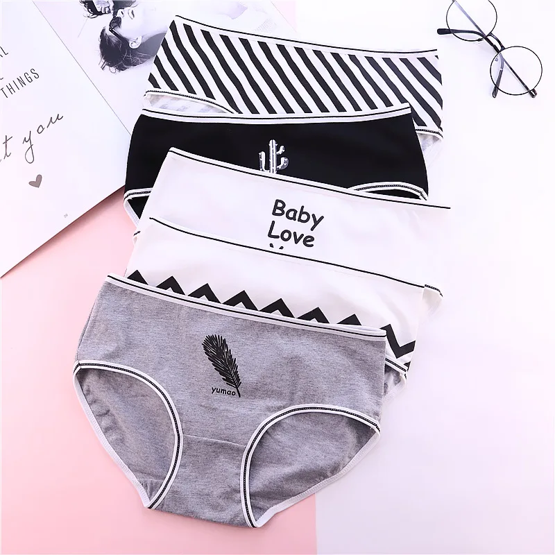 

Женские сексуальные хлопковые трусики в полоску, белые трусики высокого качества, модные однотонные женские трусики, дышащее нижнее белье ...