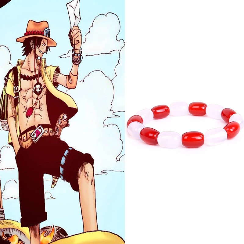 Аниме ONE PIECE Portgas · D Ace модный ретро браслет с красным агатом цепочка реквизит