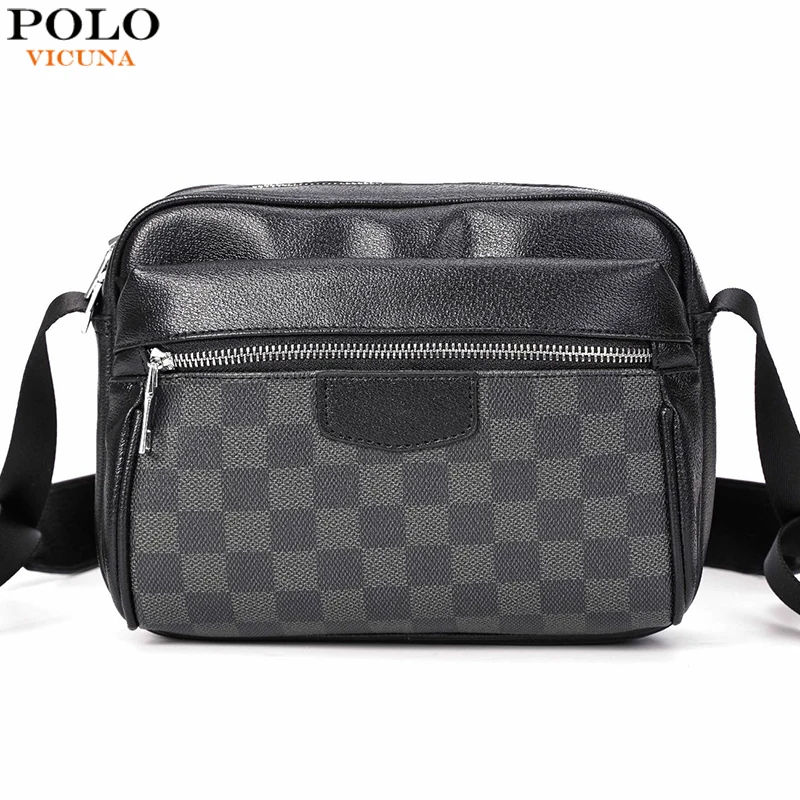 VICUNA POLO брендовая повседневная мужская кожаная сумка мессенджер дорожная через