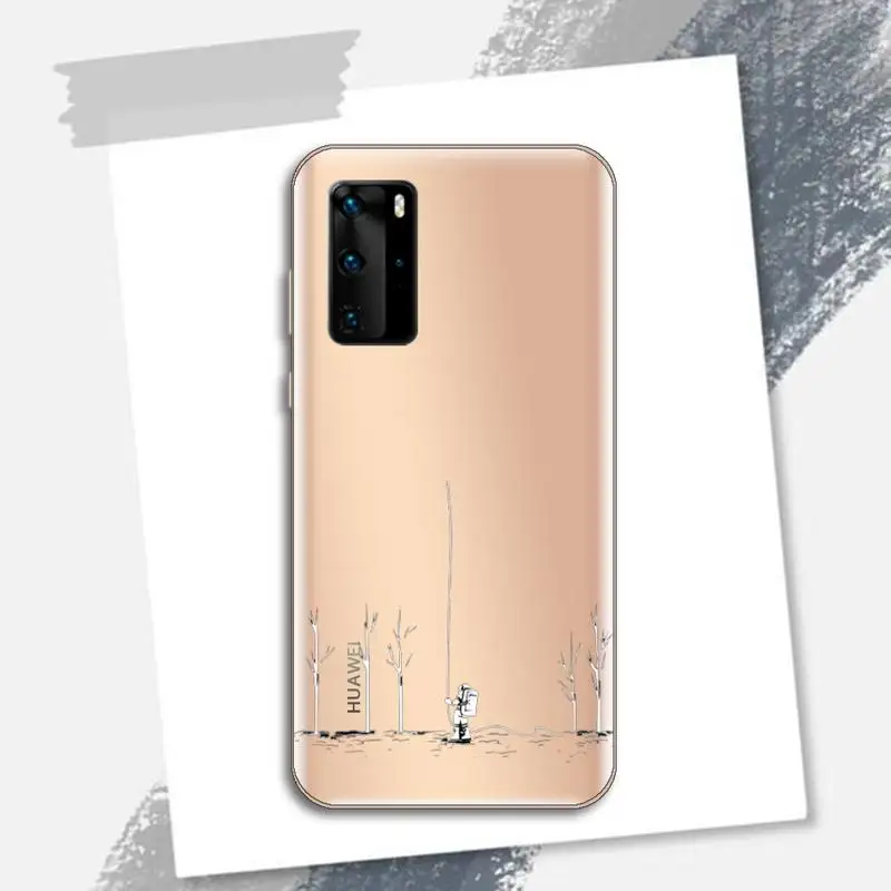 

Cute Cartoon Astronaut Star Space Phone Case Transparent for Huawei P honor 8 10i 20 30 40 smart 2019