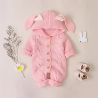 baby rompers knitted cartoon bear newborn boy jumpsuits autum long sleeve toddler girl sweaters clothes children overalls winter
