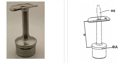 Держатель для перил балкона из нержавеющей стали A105 SUS AISI 304 38 1 или 50 8 мм|Штырь| |