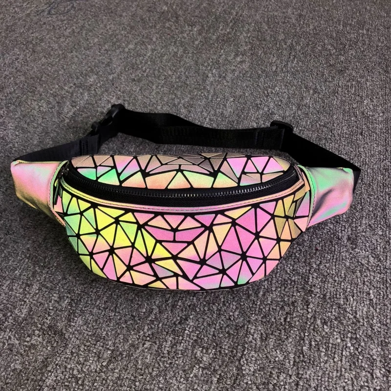 Women Bao Luminous Waist Bags Convenient Belt Bag Luxury Brand Chest Geometry Packs Purse Money Phone | Багаж и сумки