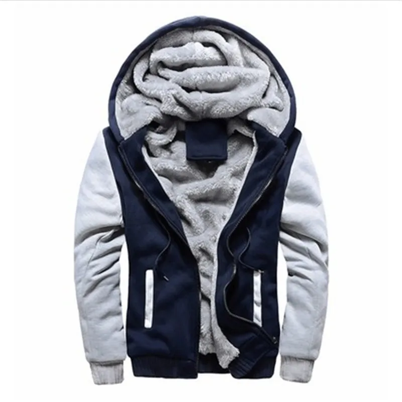 

Winter Jacket Men's High-Quality Polyester + Spandex Coat Casual Slim Coat Men's Hooded Coat Chic Men Warm Zip Up Coat Outwear