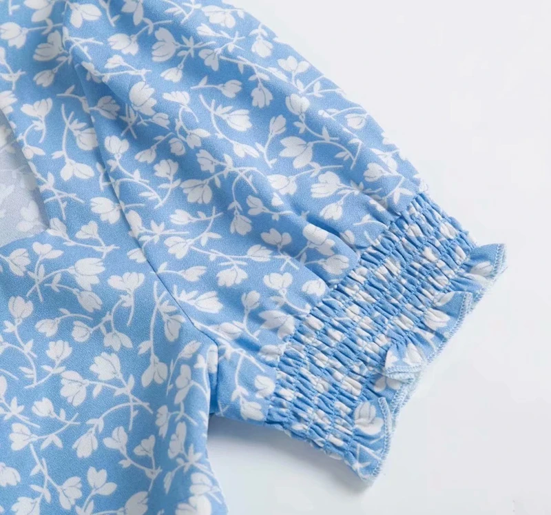 

Women's Sexy Style Dress Floral Pattern Puff Sleeve Square Collar Summer