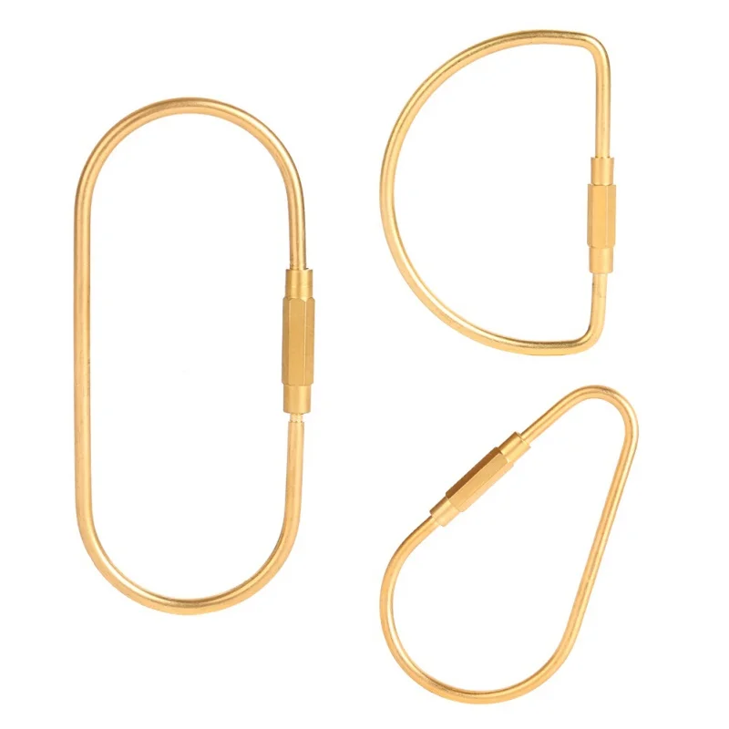 

D-образная пряжка с защитой от потери, подвесной брелок, латунная пряжка, карабин, брелок, зажим для поясного ремня, уличные инструменты