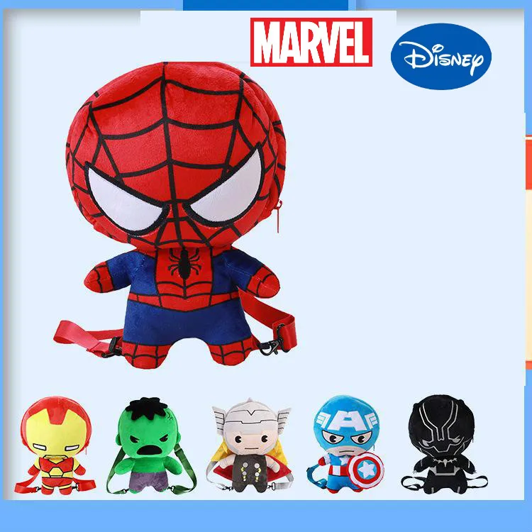 Genuine Disney Marvel Spiderman Plush Cartoon Backpack 3-6 Years Old Children's Toy Travel Cartoon Travel Backpack