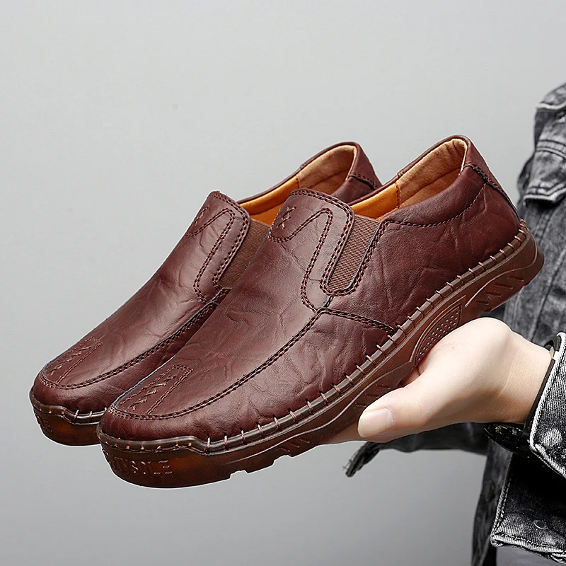 

Classic Handmade Leather Business Shoes Fashion Men's Dress Oxford Shoes Comfortable Outdoor Walking Loafers