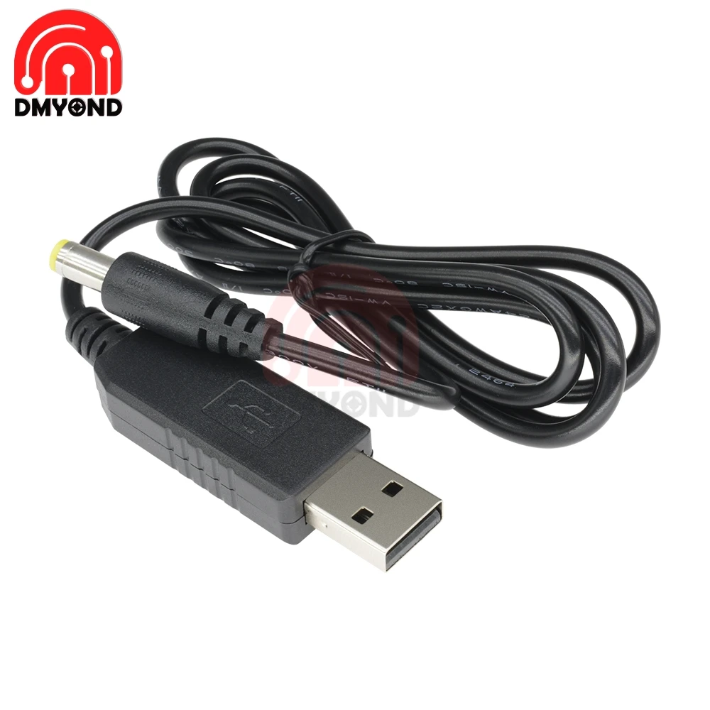 1 м DC-DC USB 5V до 9В/12V кабель 5 5x2 мм DC Jack Напряжение Boost зарядный шнур шаг вверх